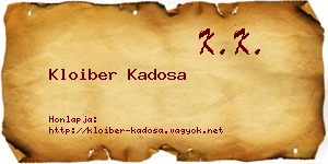 Kloiber Kadosa névjegykártya